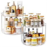 LAMU 2-pack two-tier lazy Susan in cabinet for spice organization