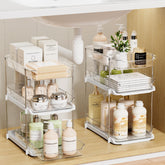 LAMU 2-pack bathroom organizers with 3-tier drawers for vanity storage