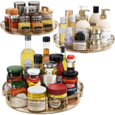 LAMU Lazy Susan cabinet turntable with 360° rotation for easy jar access.