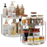 LAMU two-tier lazy susan assembly showing compact cabinet storage.