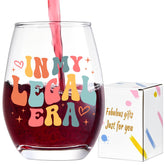 Lamyba 21st birthday wine glass with a celebratory print for memorable toasts