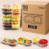 Lanasz snack containers double-compartment front view for organized lunches.
