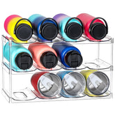 LANDNEOO larger-compartment organizer keeps 12 large bottles neatly organized.