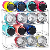 LANDNEOO larger-compartment bottle organizer front view keeps large tumblers neatly organized