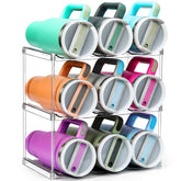 LANDNEOO Stanley 40oz bottle organizer keeping large bottles neatly stored on kitchen shelves