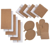 Lane Linen 16-piece dish cloths set in beige for efficient kitchen drying