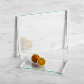 LANGBOHOS glass cutting board 12x16 top view shows durable tempered surface