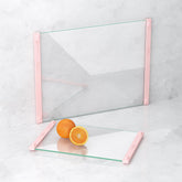 LANGBOHOS glass cutting board pink 12x16 – sturdy surface ideal for prep and slicing.