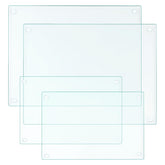LANGBOHOS tempered glass cutting board set on a counter, showing durable four-piece versatility.