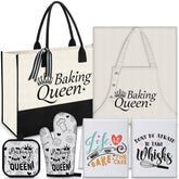Langyiwee Baking Queen canvas tote for sturdy carrying in kitchen and beyond
