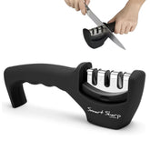 Lantana Smart Sharp 3-stage system demonstrating quick edge restoration for kitchen knives.