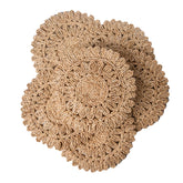 Laquedecraft round corn husk placemat 13.8 inches adds rustic warmth to meals.