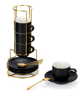 Lareina 8oz cappuccino cups in matte porcelain for daily rituals.