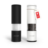 LARS NYSØM Lagom salt and pepper grinders on a kitchen counter for fresh flavor.