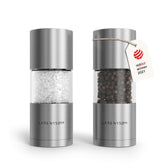 LARS NYSØM Sjæl salt and pepper mill set in stainless steel for precise grinding.