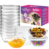 Lartique mini glass bowls with lids 12 pack clear for precise prep.
