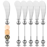 Lasnten beadable cheese spreader knife six-pack for easy charcuterie serving and DIY beads.
