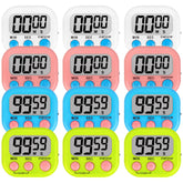 Lasubst digital timer white 12-pack on a classroom board, ideal for time-managed activities