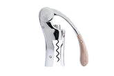 L'Atelier du Vin Oeno Motion lever corkscrew with silver finish for quick uncorking.