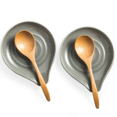 LAUCHUH ceramic spoon rest with 5-inch capacity keeps spoons organized and counters clean.