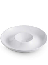 LAUCHUH porcelain chip & dip platter, 12-inch, divided for dips and snacks