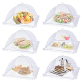 Lauon large food cover six-pack placed over a dish to repel insects.