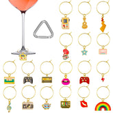 Lauwell 18-pcs wine glass charms with assorted 80s designs help identify glasses at parties.