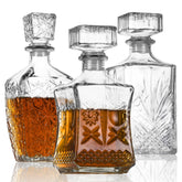 LAWADACH whiskey decanter 31oz pattern A on a stylish bar display
