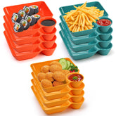 Lawei chip and dip plates in yellow for stylish sauce service.