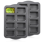 Lawei mini loaf pan front view with eight cavities for versatile baking.