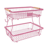 Lawhood-Mijin 2-tier fruit basket top view for an organized countertop display.