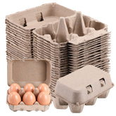 LayHyand vintage egg carton six cavities in natural pulp ready for storage.
