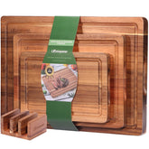 LAZIOPATER Acacia cutting board 3-piece set for versatile prep options