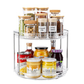 LazySpin 2-tier turntable keeps spices neatly accessible in small cabinets.