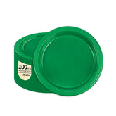 LDFDRT green plastic plates 7-inch, ideal for weddings and desserts.