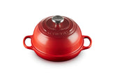 Le Creuset Bread Oven Cerise front view shows even heat distribution for bakery crusts.