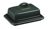 Le Creuset Artichaut butter dish, front view, durable stoneware keeps butter ready at table.