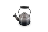 Le Creuset Demi tea kettle in Oyster enamel finish ready to boil water quickly