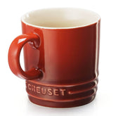 Le Creuset Cerise 3 oz espresso mug ready for a perfect single shot