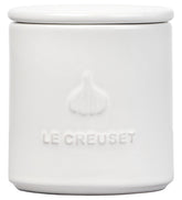 Le Creuset garlic keeper base-holes improves humidity control for fresh garlic on the counter.