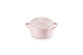 Le Creuset mini round cocotte 8 oz shallot ideal for individual meals and portions.