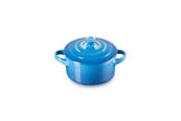 Le Creuset mini round cocotte Marseille front view highlights durable stoneware for everyday meals.