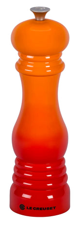 Le Creuset pepper mill Flame, 8in tall, ready for table seasoning