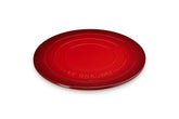 Le Creuset cerise glazed-side pizza stone with smooth release for easy baking