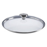 Le Creuset Signature glass lid with stainless steel knob allows clear monitoring for 11-inch pans