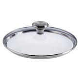 Le Creuset Signature 8-inch glass lid viewable on pan for cooking progress and moisture retention