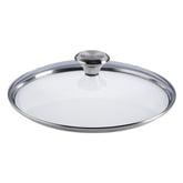 Le Creuset Signature glass lid with stainless steel knob offers clear visibility while cooking