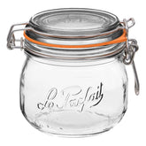 Le Parfait Super Jar round-body 500ml for versatile pantry storage and labeling.