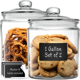 Le'raze 1 gallon glass canister front view with airtight seal for fresh storage