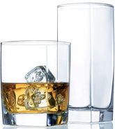 Le'raze Collins tall highball glasses showing long pours and crystal clarity